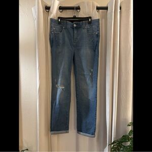 Distressed Blue Denim Jeans